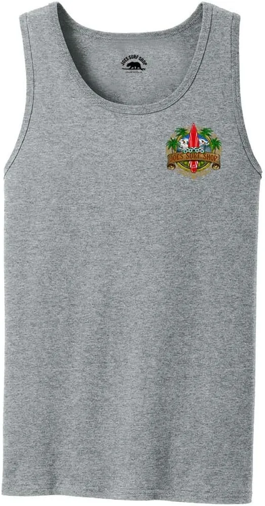 Joe's Surf Shop Mens Graphic Logo Collection Heavyweight Cotton Tank Tops-S-4XL
