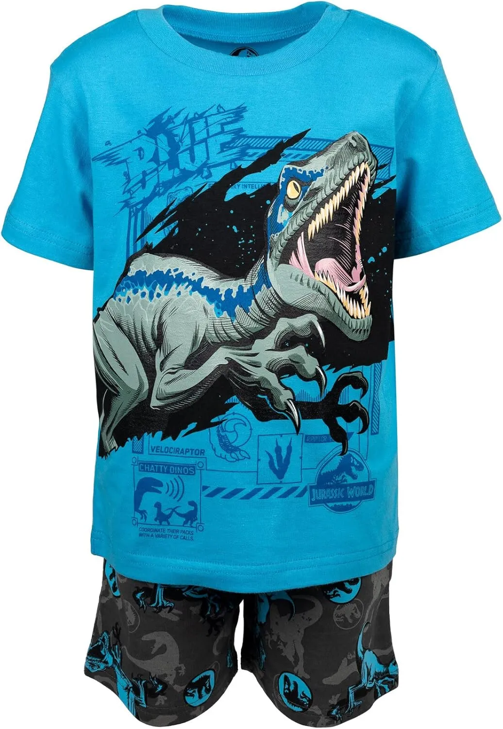 Jurassic World T-Shirt and French Terry Shorts Outfit Set Toddler to Big Kid Sizes (2T - 18-20)