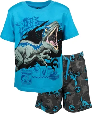 Jurassic World T-Shirt and French Terry Shorts Outfit Set Toddler to Big Kid Sizes (2T - 18-20)