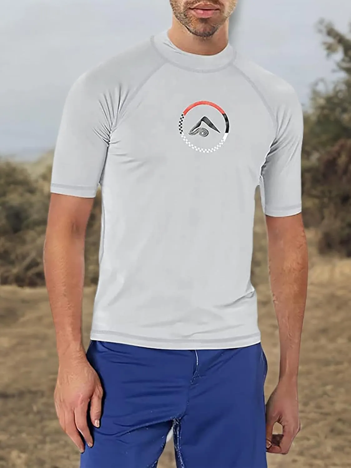 Kanu Surf Men's Abacos Rashguard UPF 50  Sun Protection Swim Shirts Rash Guard