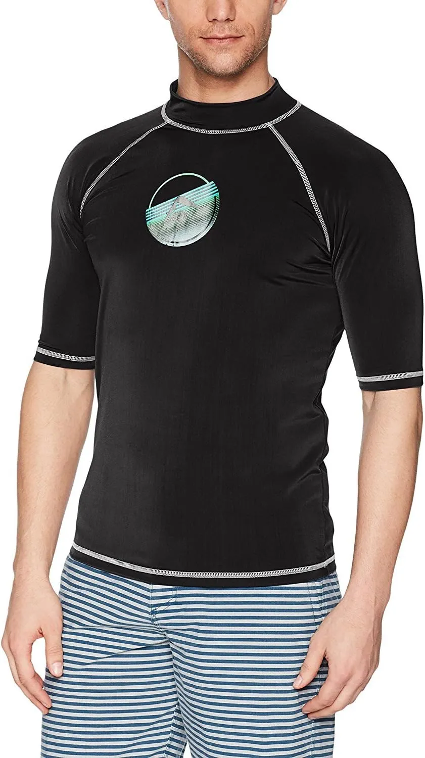 Kanu Surf Men's Abacos Rashguard UPF 50  Sun Protection Swim Shirts Rash Guard