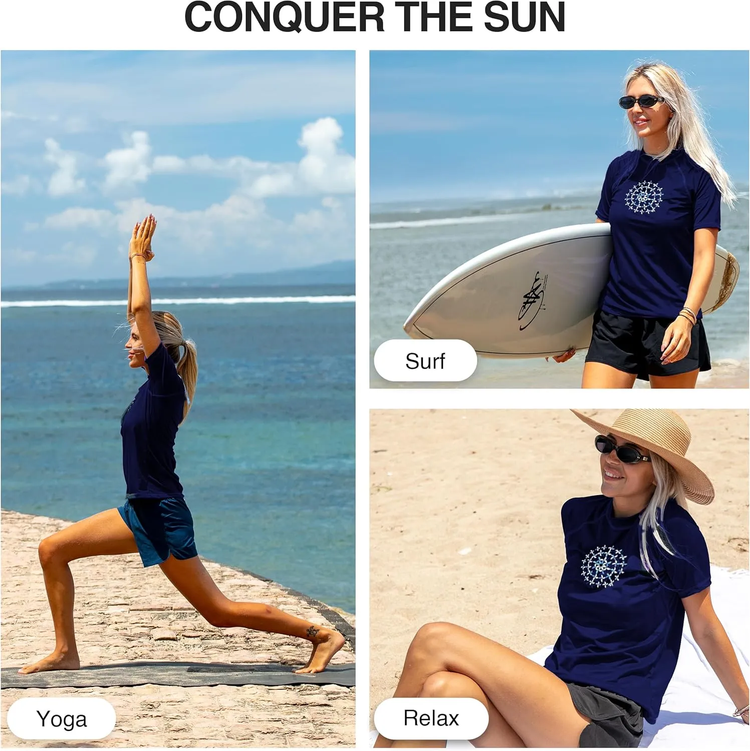 Kanu Surf Women's Breeze UPF 50 Short Sleeved Active Rashguard & Workout Top