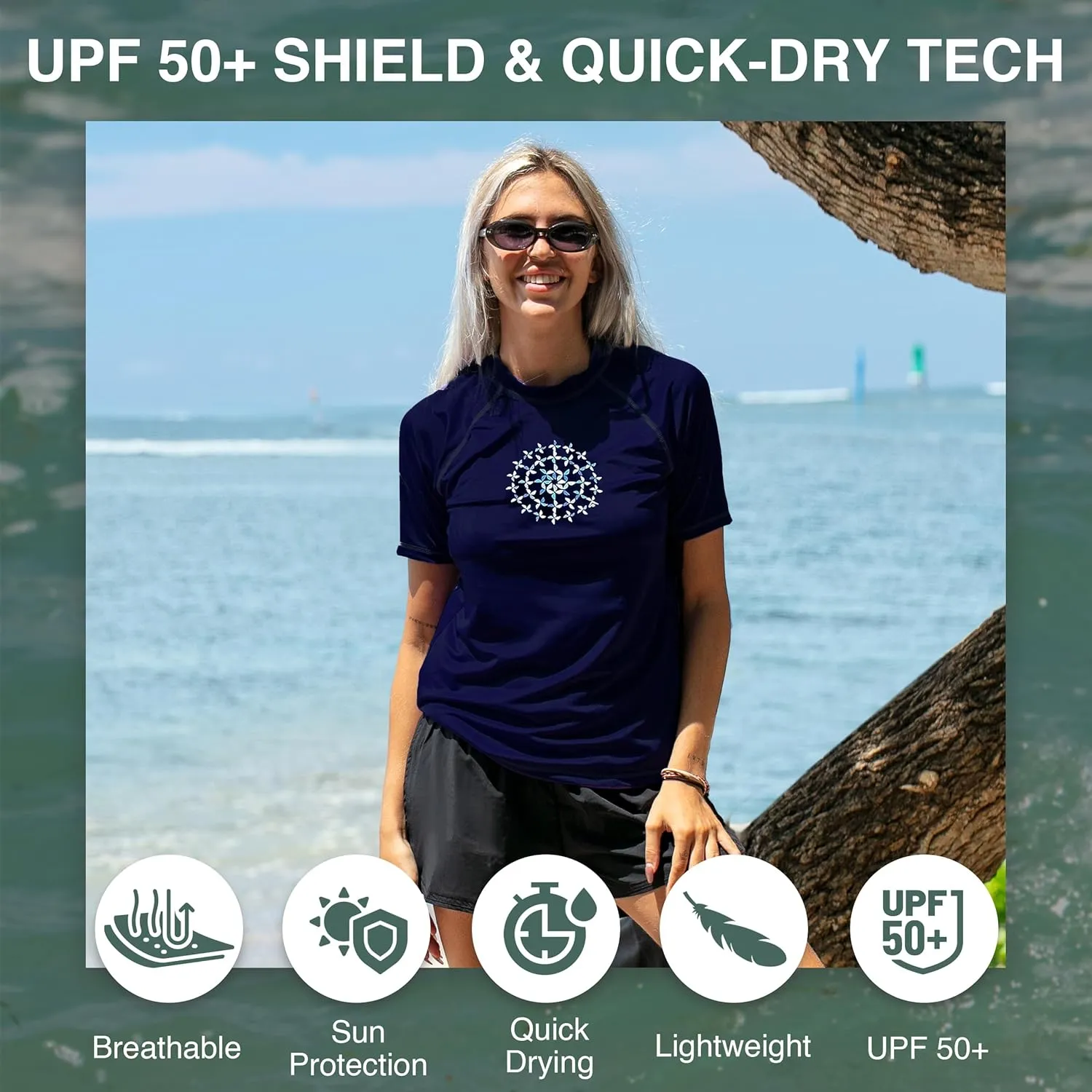 Kanu Surf Women's Breeze UPF 50 Short Sleeved Active Rashguard & Workout Top