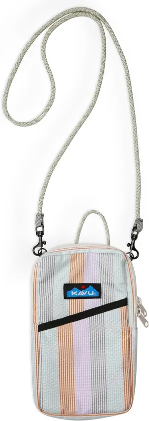 KAVU Essential Case Zip Crossbody Wallet with Rope Strap, Serene Stripe
