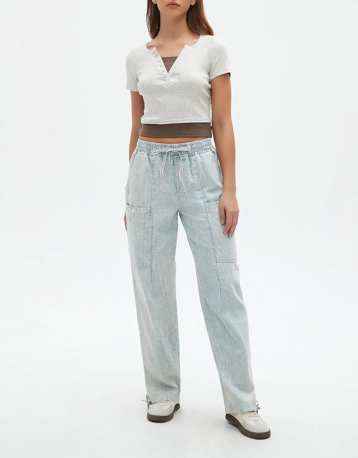 Kedera Women's Baggy Barrel Jeans Wide Leg Boyfriend Low Rise Elastic Waist Denim Pants Y2K Trousers