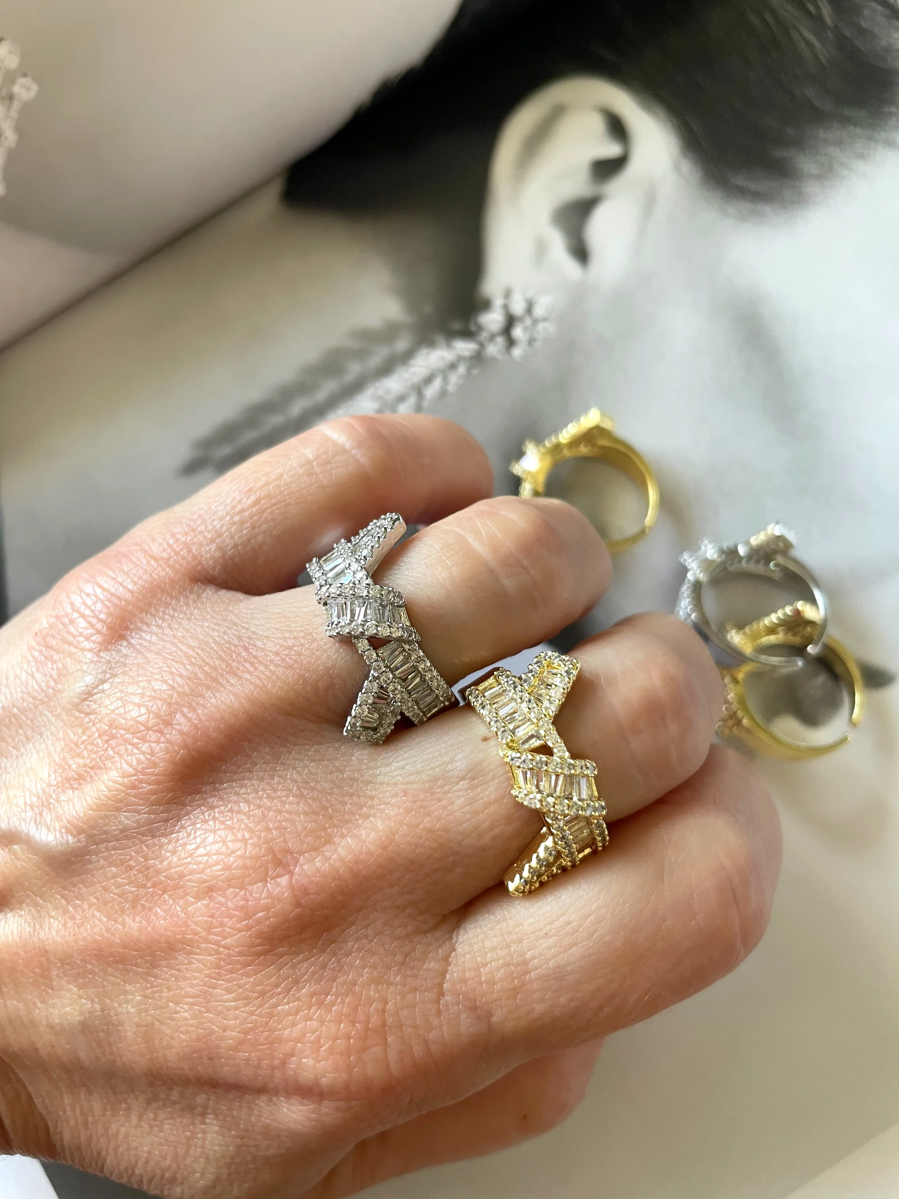 Knotted Baguettes Ring