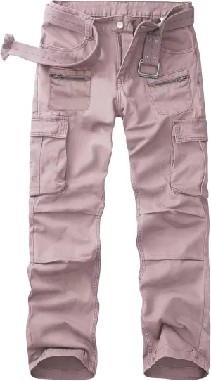KOCTHOMY Hiking Pants Women Relaxed Fit Cargo Pants Casual Work Pants with Zipper Pockets No Belt