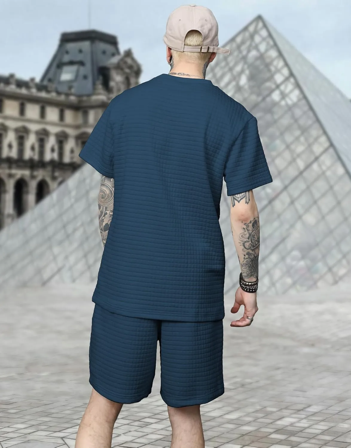 KUYIGO 2 Pieces Outfits Summer Tracksuit Sweatsuits Short Sleeve T-Shirts and Shorts Sets for Generation Z