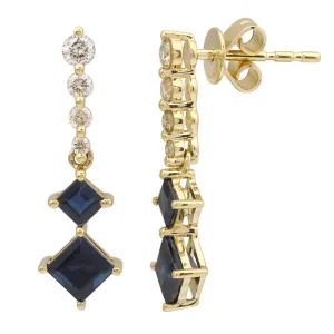 KYLIE Diamond   Saphire Drop Earrings