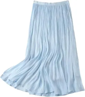 Ladies Emperament Long Skirt Solid Color All-Match A-Line Skirts Streetwear