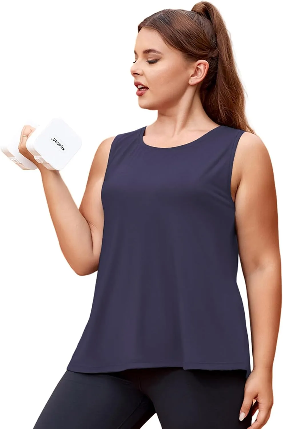 LALAGEN Plus Size Womens Workout Tank Tops Sleeveless Summer Loose Fit Flowy Yoga Athletic Running Shirts