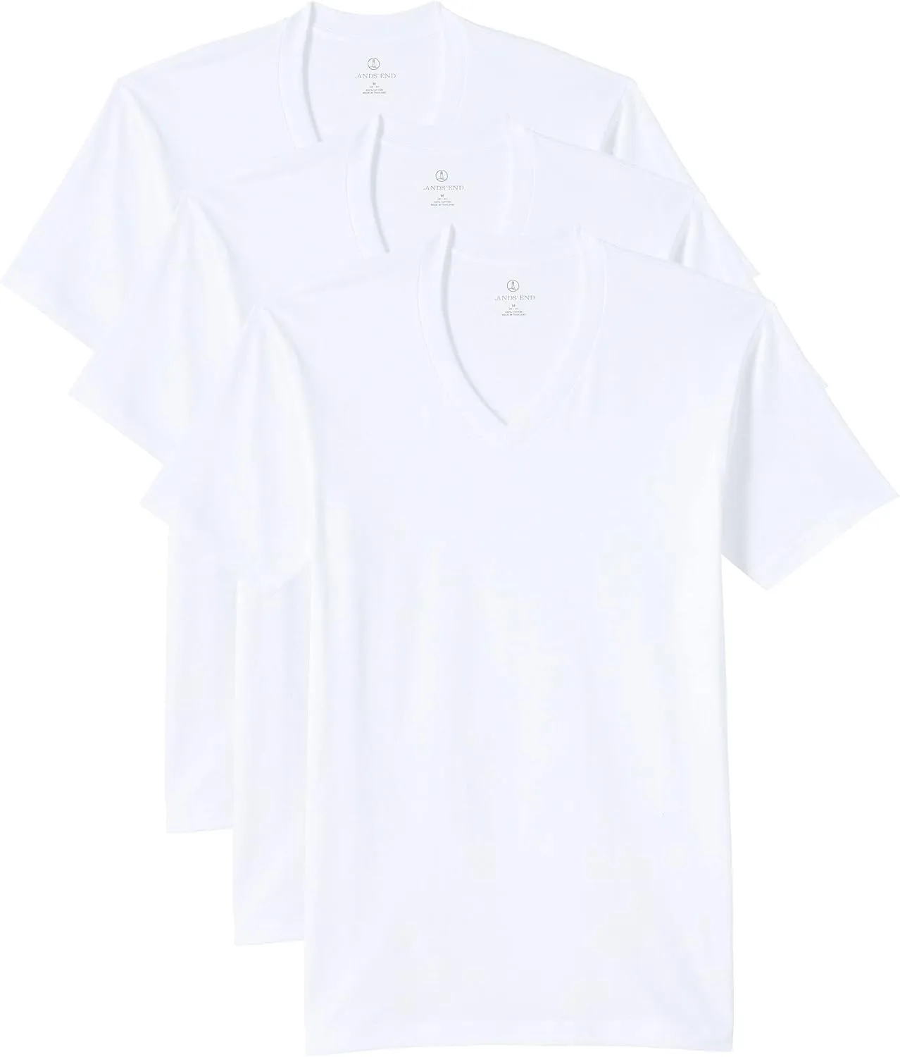 Lands' End Men's V-Neck Undershirt 3 Pack