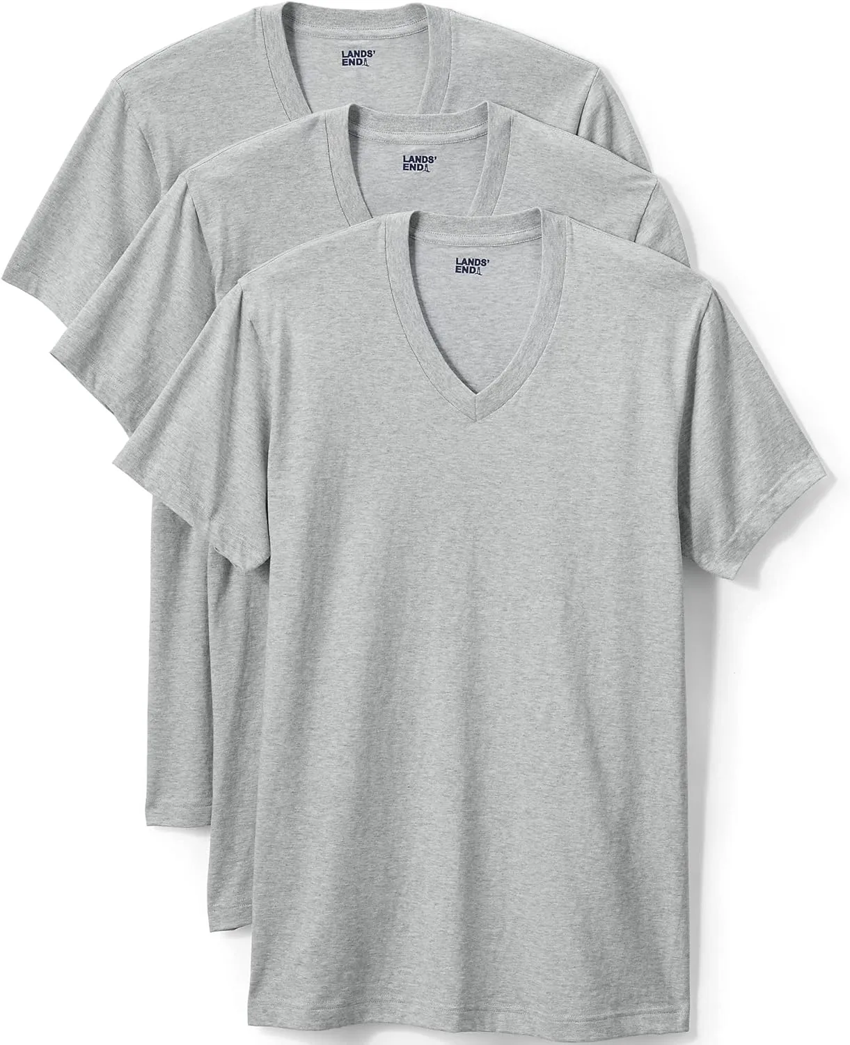 Lands' End Men's V-Neck Undershirt 3 Pack