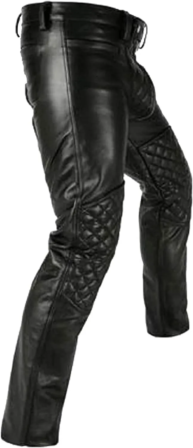 Leather Pants for Men Cowboy Western Traditional Native Casual Fashion Gay Pant