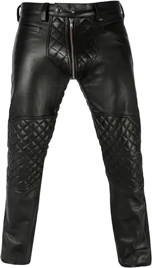 Leather Pants for Men Cowboy Western Traditional Native Casual Fashion Gay Pant