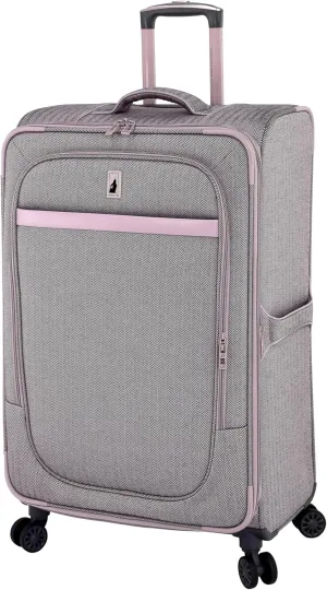 London Fog Kensington Lavender Black Herringbone 28" Expandable Spinner