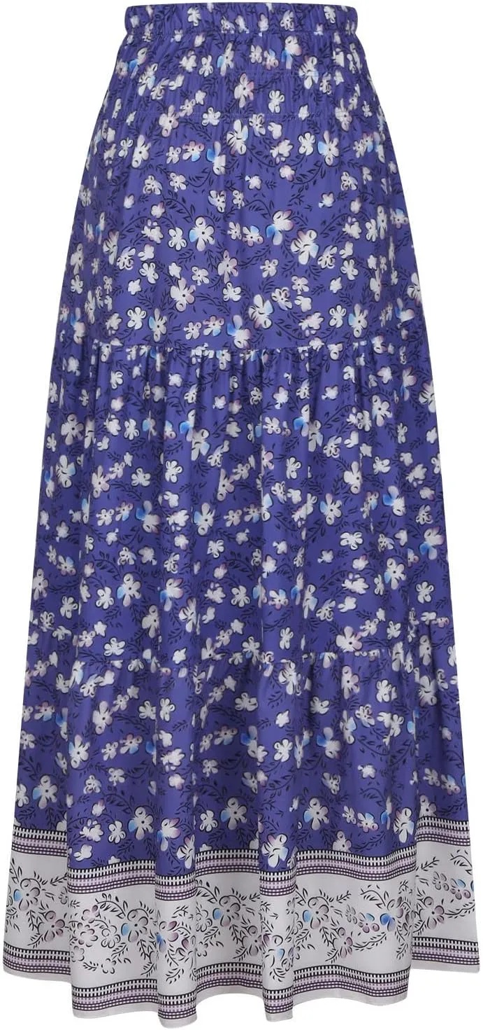 Loose Fit for Ladies Rayon Maxi Long Beach Boho Hawaiian High Cut Tropical Skorts Women 2024 Y2K