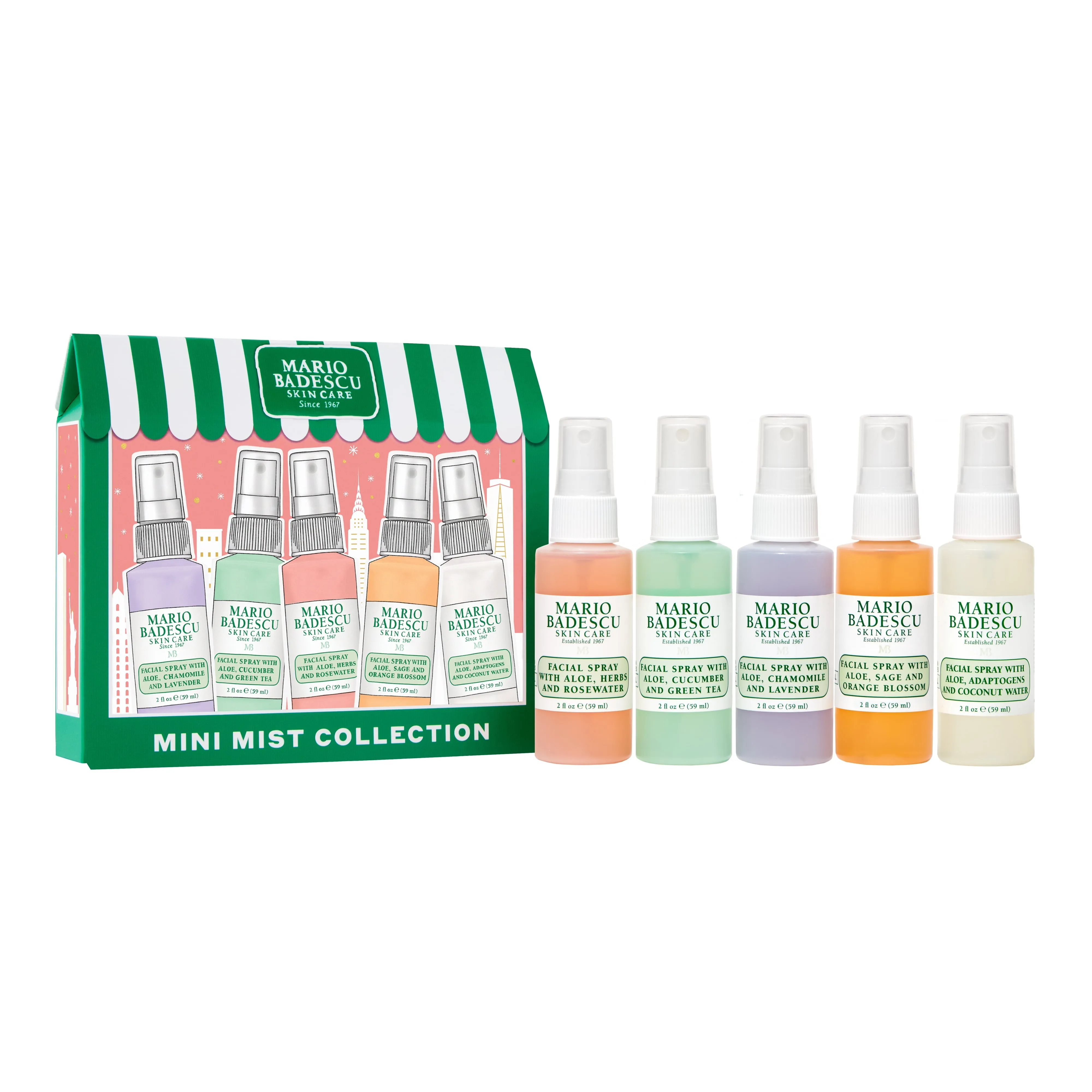 Mario Badescu Mini Mist Collection Skin Care Set, 5 piece set each 2 fl oz