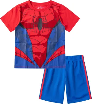 Marvel Avengers Spider-Man Boys T-Shirt and Short Set for Toddler and Little Kids  Blue/Red