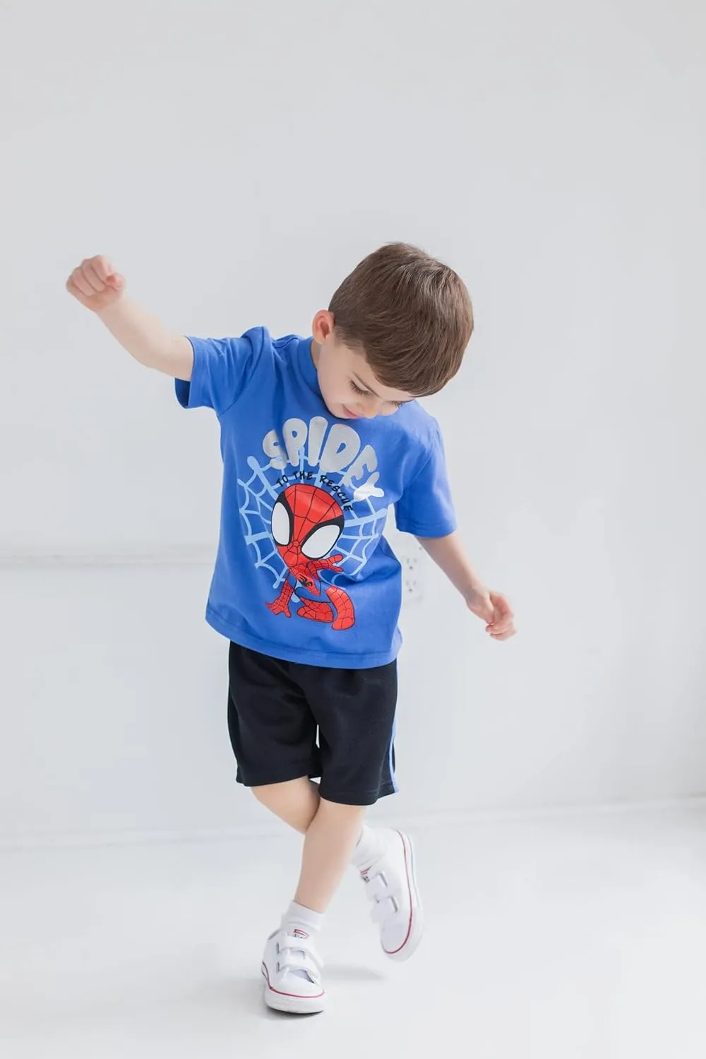 Marvel T-Shirt and Mesh Shorts Outfit Set Toddler to Big Kid Sizes (2T - 10-12)