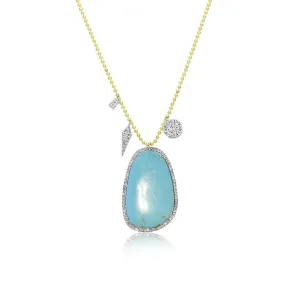Meira T  Turquoise & Diamond Spot  Necklace