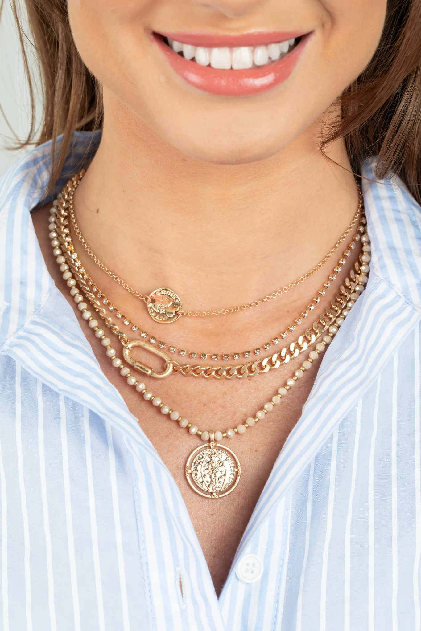 Melanie Necklace Set- Nude Beads