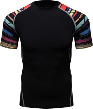 Men's Lightweight Short Sleeve Cool Dry Rashguards Compression Sports Workout T-Shirt