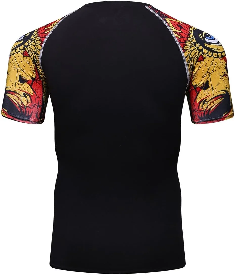 Men's Lightweight Short Sleeve Cool Dry Rashguards Compression Sports Workout T-Shirt