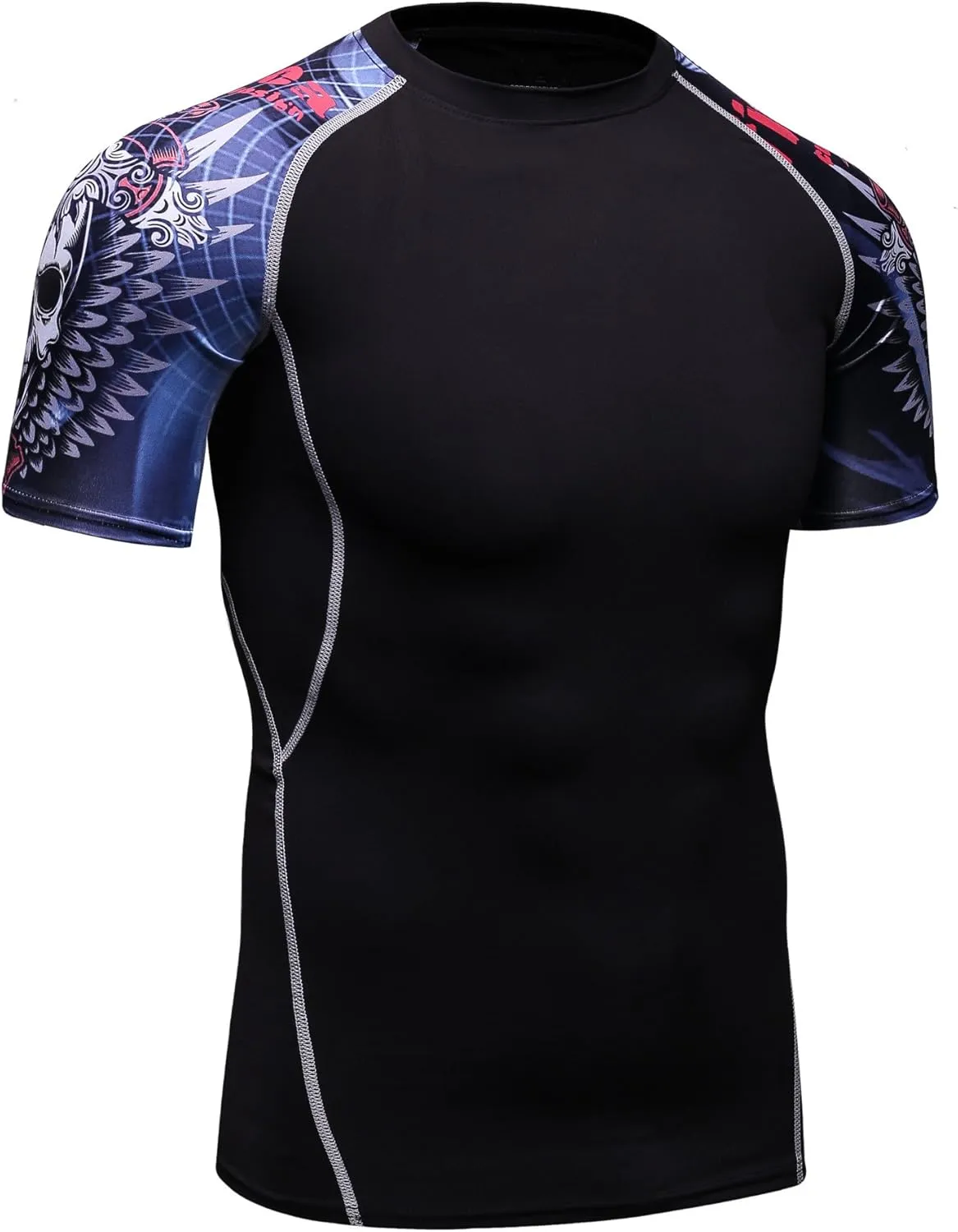 Men's Lightweight Short Sleeve Cool Dry Rashguards Compression Sports Workout T-Shirt