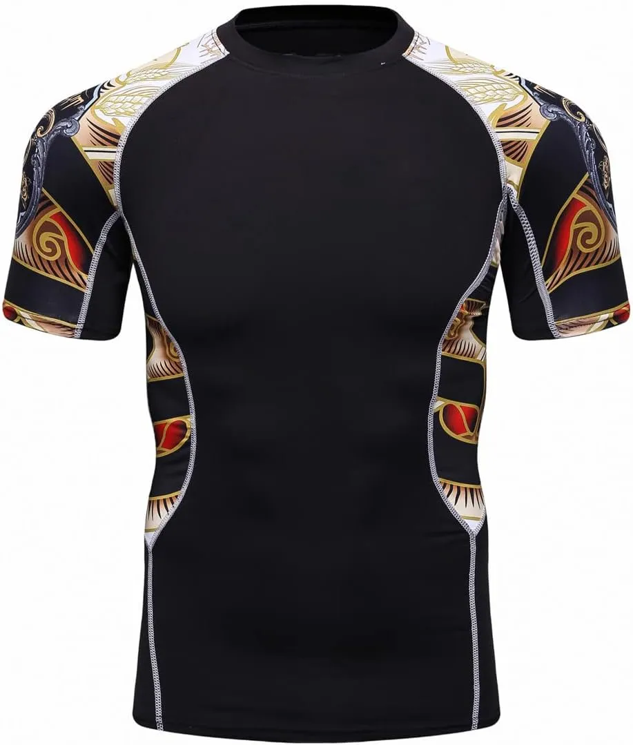 Men's Lightweight Short Sleeve Cool Dry Rashguards Compression Sports Workout T-Shirt