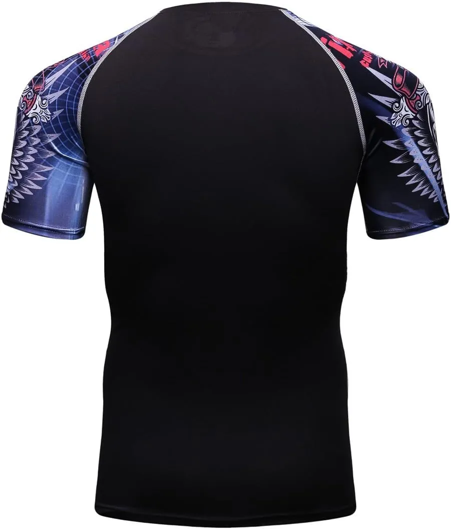 Men's Lightweight Short Sleeve Cool Dry Rashguards Compression Sports Workout T-Shirt