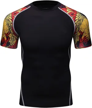 Men's Lightweight Short Sleeve Cool Dry Rashguards Compression Sports Workout T-Shirt