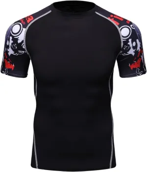 Men's Lightweight Short Sleeve Cool Dry Rashguards Compression Sports Workout T-Shirt