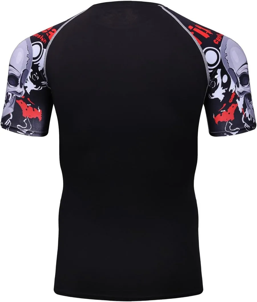 Men's Lightweight Short Sleeve Cool Dry Rashguards Compression Sports Workout T-Shirt