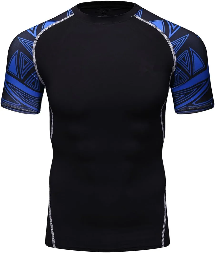Men's Lightweight Short Sleeve Cool Dry Rashguards Compression Sports Workout T-Shirt