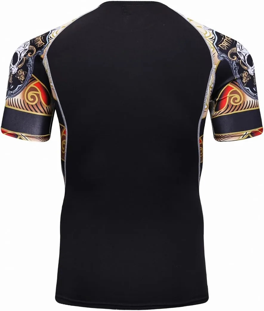 Men's Lightweight Short Sleeve Cool Dry Rashguards Compression Sports Workout T-Shirt