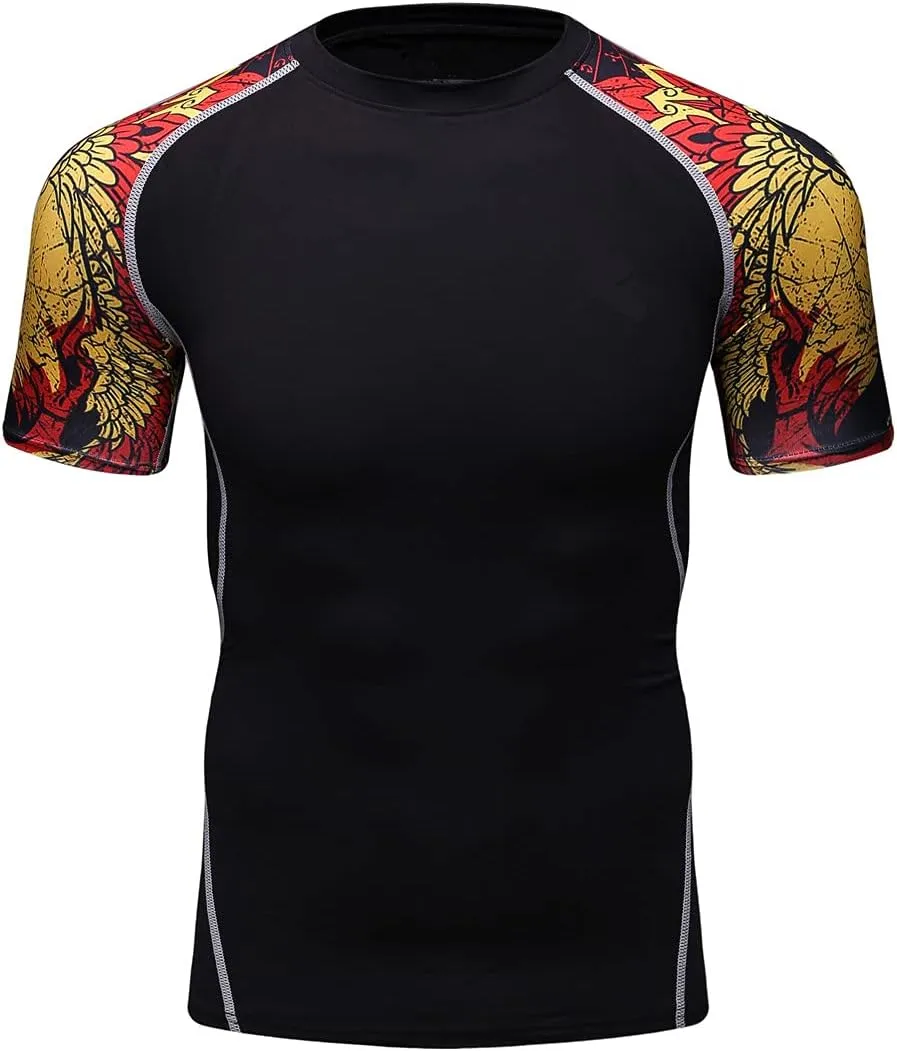 Men's Lightweight Short Sleeve Cool Dry Rashguards Compression Sports Workout T-Shirt