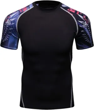 Men's Lightweight Short Sleeve Cool Dry Rashguards Compression Sports Workout T-Shirt
