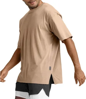 Men's Oversized Workout T-Shirts Lightweight Quick Dry Short Sleeve Tshirts Crew Neck Loose Fit Athletic Tops