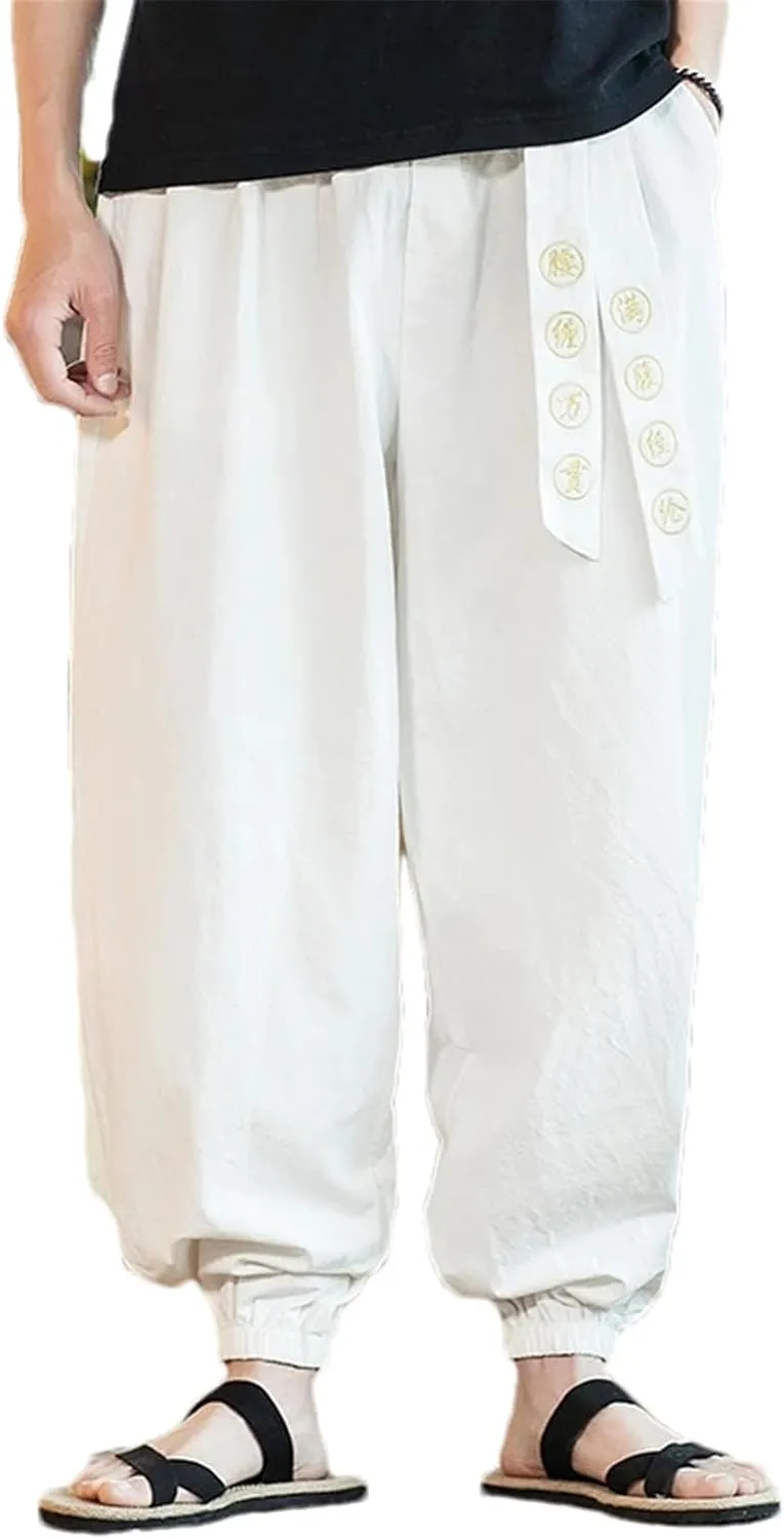 Men's Pants Casual Harem Pants Elastic Waist Streetwear Vintage Trousers Male Jogging Sweatpants