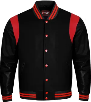 Mens Varsity Jacket Wool Body Leather Sleeves Custom Letterman Bomber for Team & School