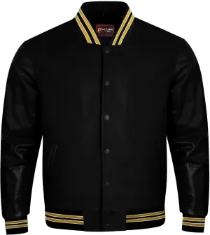 Mens Varsity Jacket Wool Body Leather Sleeves Custom Letterman Bomber for Team & School