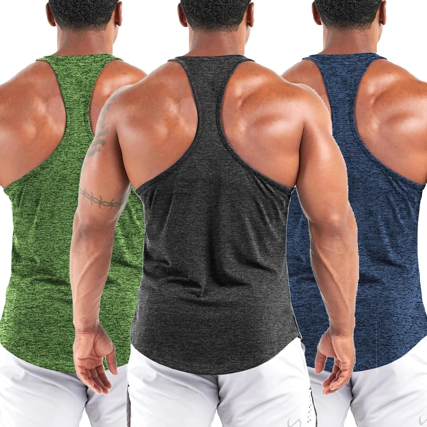 Men's Workout Stringer Tank Tops Athletic Quick Dry Y-Back Tops Bodybuilding Muscle Shirts for Gym1 Or 3 Pack