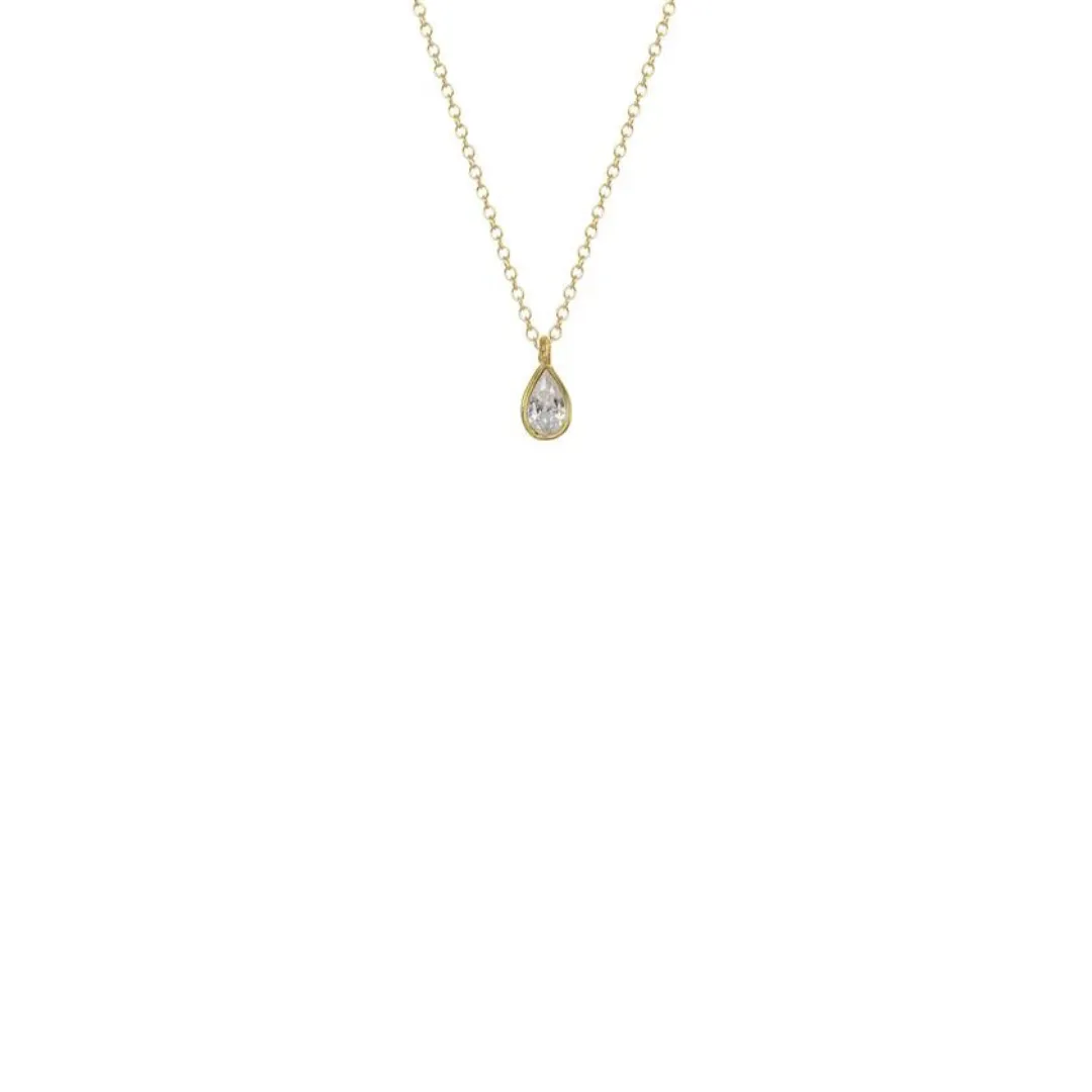 Mini Teardrop Solitaire Crystal Necklace
