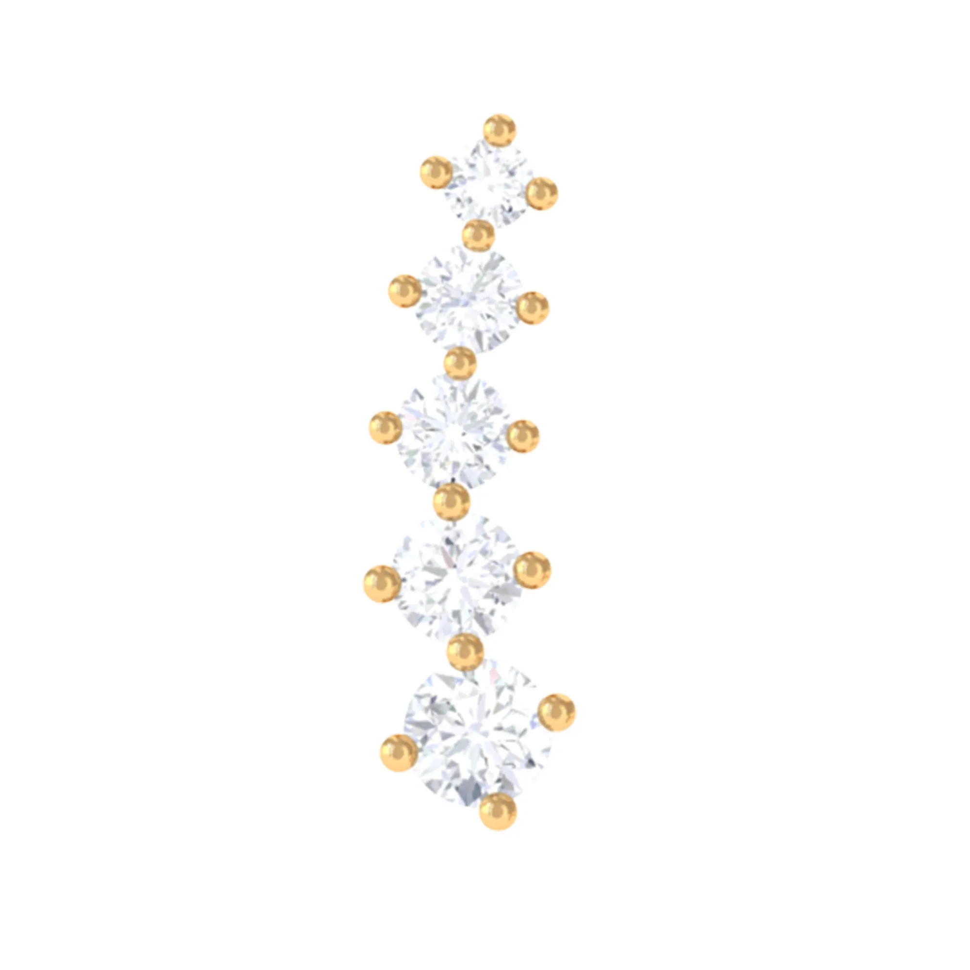 Minimal Graduated Diamond Crawler Earring