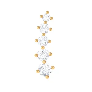 Minimal Graduated Diamond Crawler Earring
