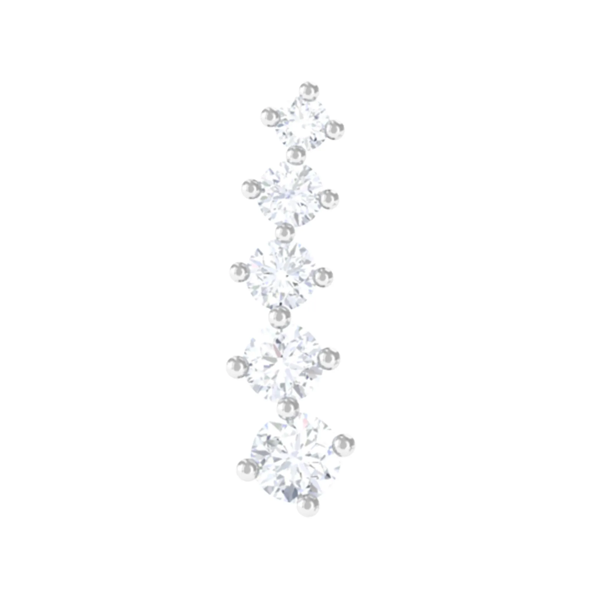 Minimal Graduated Diamond Crawler Earring