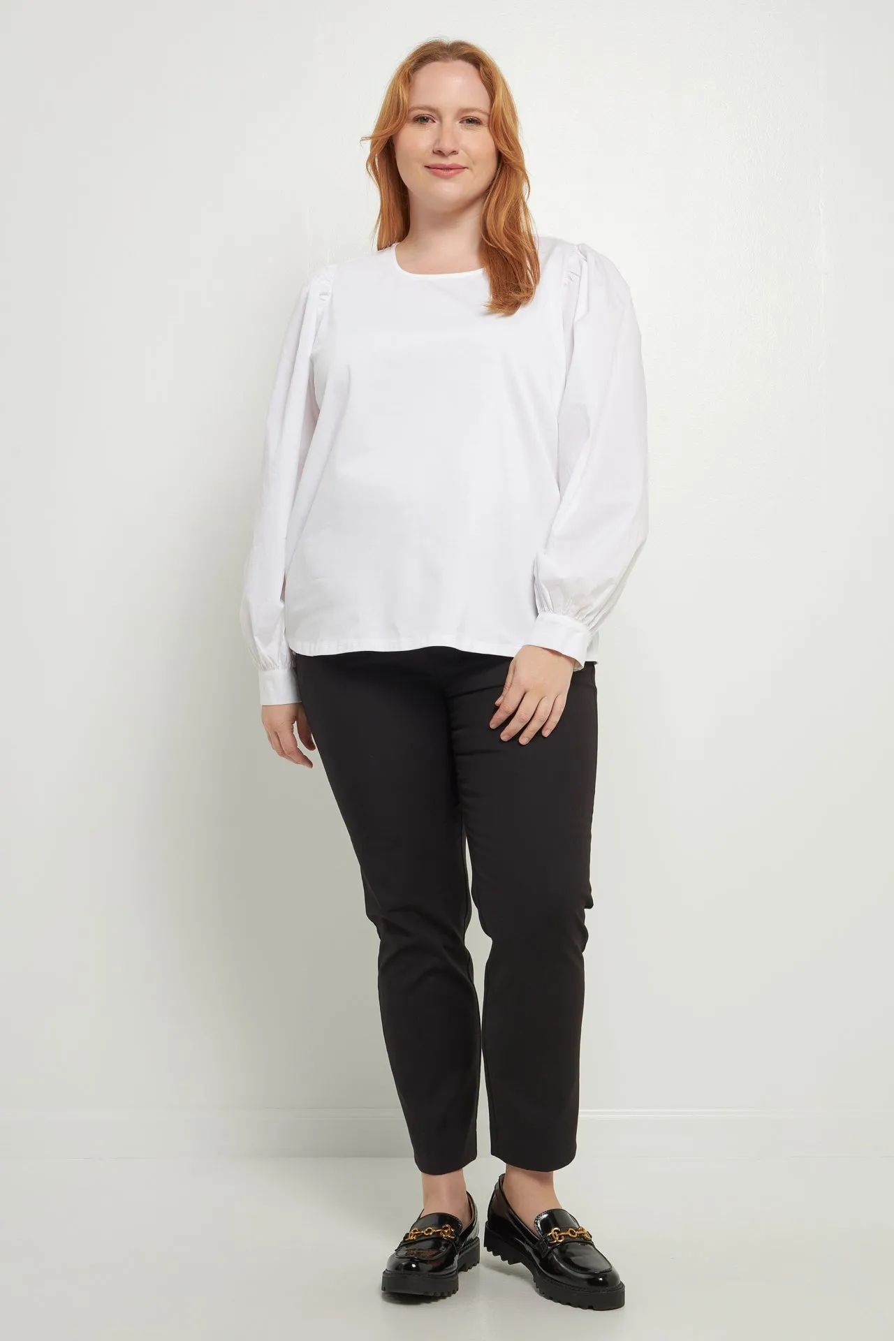 Mixed Media Puff Long Sleeve Top