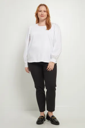 Mixed Media Puff Long Sleeve Top
