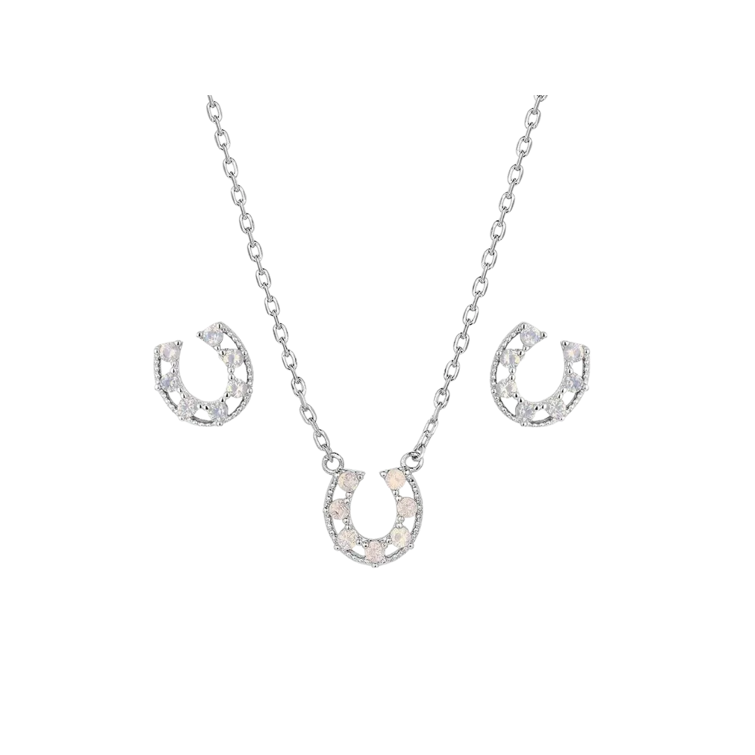Montana Women's Delicate Glamour Horseshoe Jewelry Set